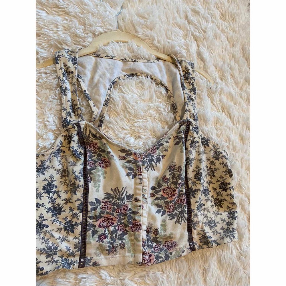 🌸 Floral Corset Crop Tank Top 🌸